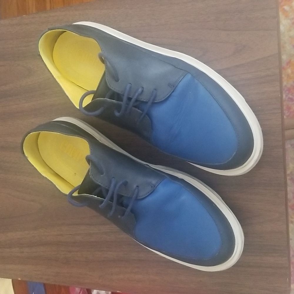 Camper navy, black and royal blue Mateo Nubick leather sneakers EU size 43